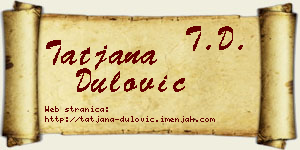 Tatjana Dulović vizit kartica